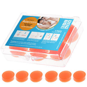 Acusnore Soft Silicone Ear Plugs (3 Pairs)
