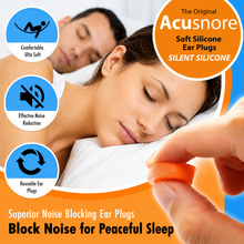 Load image into Gallery viewer, The Acusnore Soft Silicone Ear Plugs for Better Sleep, Noise Reduction &amp; Ear Protection - 6 Pack