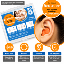 Load image into Gallery viewer, The Acusnore Soft Silicone Ear Plugs for Better Sleep, Noise Reduction &amp; Ear Protection - 6 Pack