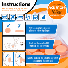 Load image into Gallery viewer, The Acusnore Soft Silicone Ear Plugs for Better Sleep, Noise Reduction &amp; Ear Protection - 6 Pack