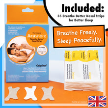 Load image into Gallery viewer, Acusnore Anti Snore &#39;Breathe Better&#39; Nasal Strips