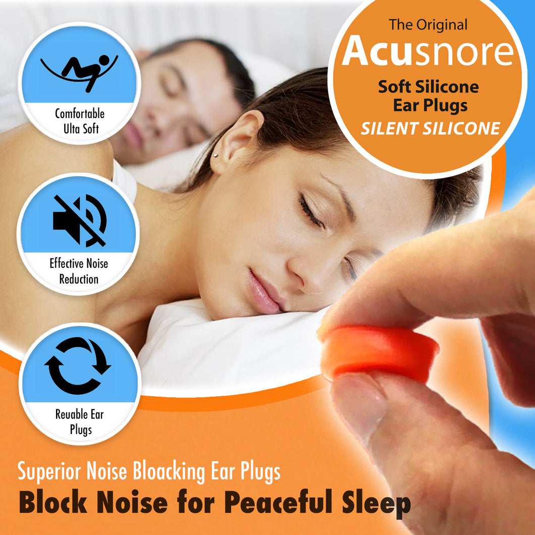 The Acusnore Soft Silicone Ear Plugs for Better Sleep - 6 Pack